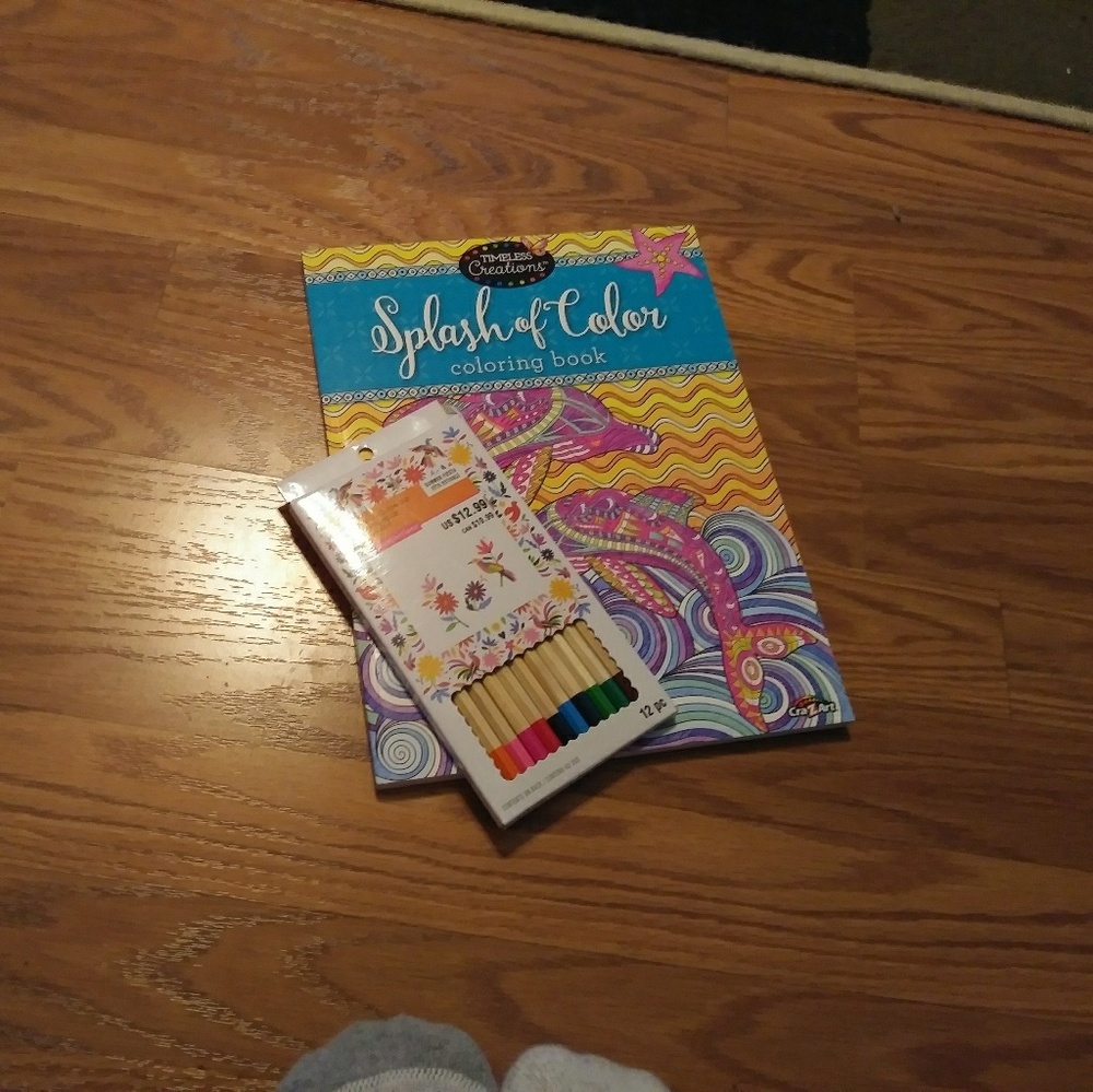 Splash of color and pencils